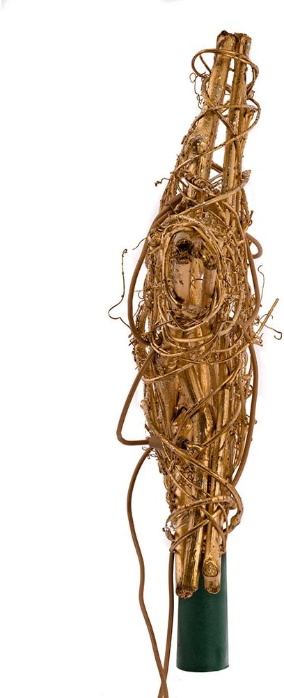 Kurt Adler 10 Light Indoor Rattan Gold Star Treetop