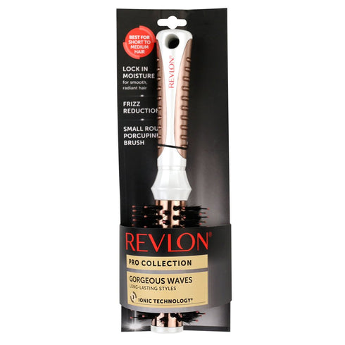 Revlon Pro Collection Long-Lasting Styles Gorgeous Waves Porcupine Hair Brush, 1 inch Rose Gold