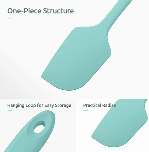 U-Taste Silicone Spatula Set with 600 Degrees Fahrenheit Heat Resistant (Teal/Aqua Sky)