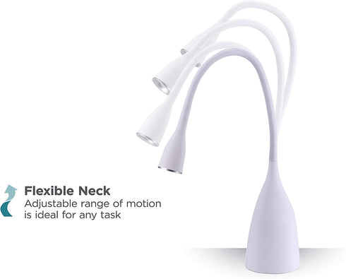 BLACK+DECKER LED Desk Lamp, Gooseneck Task Light, Dimmable with 3 Color Modes