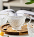 Lawei Set of 4 Glass Jumbo Mugs, 15 Oz Glass Coffee Mug with Handle Glass Cereal Cup Wide Mouth Mug for Coffee, Tea, Soup, Cereal, Ice Cream