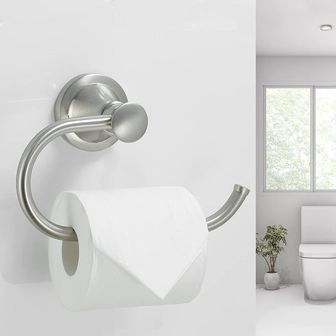 BESy Brushed Nickel Toilet Tissue Paper Holder Brushed Nickel Bathroom Accessories Toilet roll Paper Hanger, Wall Mounted, Rustproof