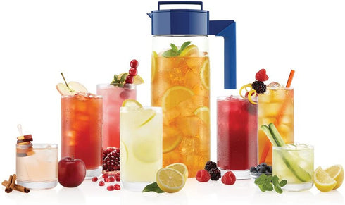 Takeya Patented and Airtight Pitcher Made in the USA, 2 Quart, Blueberry