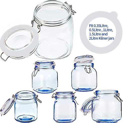 MOYENNE Replacement Rubber Gasket Seal - Glass Jar Seals - 12 Pack Silicone Gaskets For Clip Top Storage Jars Sealing Rings For Regular Mouth Canning And Storage Containers3.75 Inch(White)