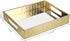 Vixdonos Decorative Mirror Tray,Gold Vanity Tray,Leather Catchall Organizer for Makeup,Perfume and Cosmetic on Dresser or Coffee Table(Small, Gold)