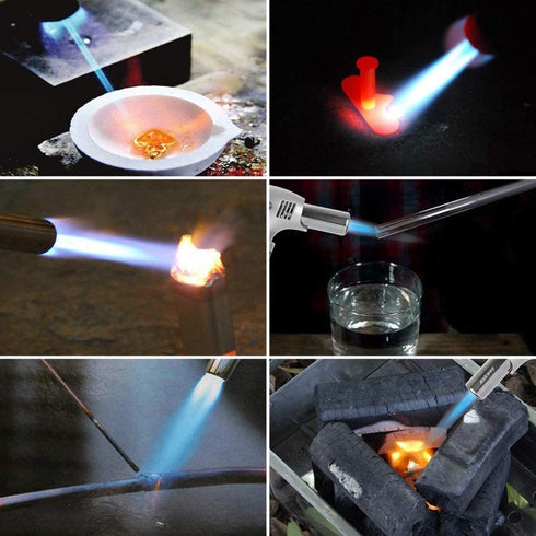 Cooking Torch Lighter, Tintec Chef Culinary Blow Torch Large Capacity, Butane Refillable, Flame Adjustable (MAX 2500°F) with Safety Lock for Cooking, BBQ, Baking, Brulee, Creme, DIY Soldering& more