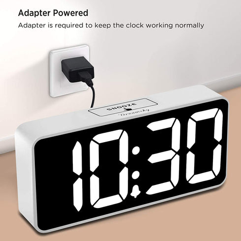 DreamSky Large Digital Alarm Clock for Visually Impaired - 8.9 Inches Big Electric Clock for Bedroom, Jumbo Number Display, Fully Dimmable Brightness Dimmer, USB Ports, 12/24H, Adjustable Alarm Volume