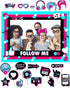 Musical Photo Booth Frame Musical Themed Party Photo Booth Prop for Girls Social Party Favor Masquerade Photo Props Tik Birthday Social Party
