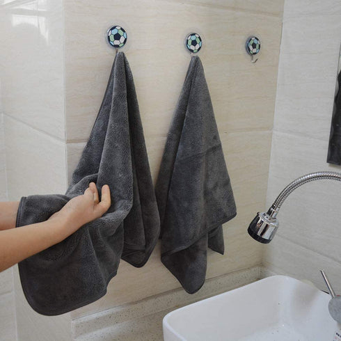 KinHwa Microfiber Hand Towel Ultra Soft Large Hand Towels for Bathroom Super Absorbent for SPA Face Shower and Sports 4 Pack Dark-Gray