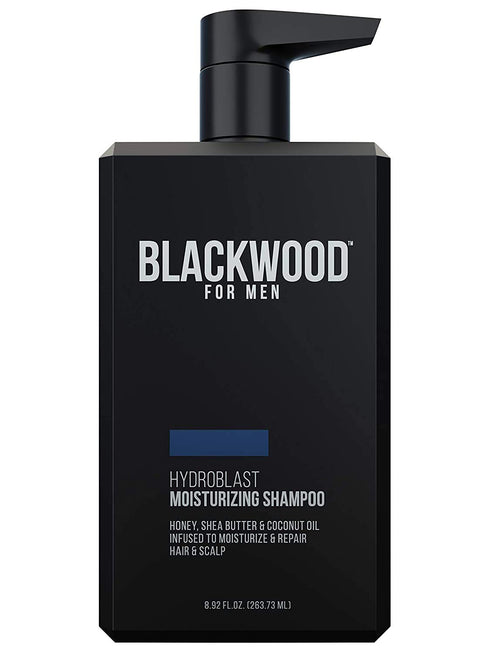 Blackwood For Men HydroBlast Moisturizing Shampoo - Best Men's Moisturizing Shampoo w/ Pump for Dry or Damaged Hair Care | Sulfate-Free Natural Shampoo for Men that Softens Coarse or Curly Hair