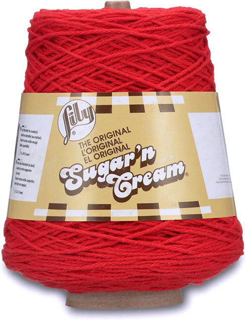 Lily Sugar'n Cream Cotton Cone Yarn, 14 oz, Red, 1 Cone