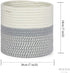 7 Inch Small Plant Basket, Mono Living, Rope Plant Basket Woven Basket for Plant Flower Pot Indoor Planter Boho Decor Small Cotton Rope Basket Grey and White