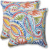 Pillow Perfect 572598 Outdoor/Indoor Ummi Multi Throw Pillows, 2 Count (Pack of 1), Blue