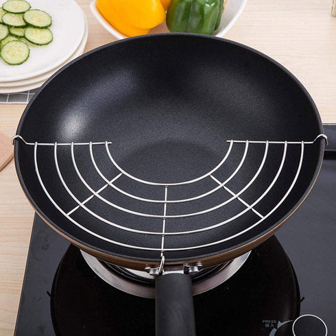 Oil Strainers Shelfs for Frying Pan, Stainless Steel Kitchen Wok Frying Pan Shelfs Food Cooling Rack(Large)