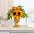 NUPTIO Pcs of 2 Metal Urn Planter Elegant Wedding Centerpieces Vase for Wedding Party Decoration, 16cm/6.3" Tall Trumpet Vase Flower Holder for Anniversary Ceremony