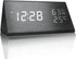 Everwood Wooden Digital Alarm Clock with Electronic LED Time Display, Humidity & Temperature Detect for Bedroom, Bedside (Black Triangle)