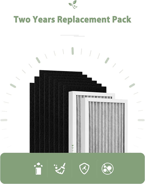 Future Way Upgraded 2 HEPA + 8 Carbon Filter Set Compatible with Hamilton Beach 04383, 04384, 04385 Air Purifier, Part# 990051000