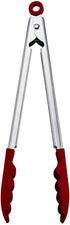KitchenAid Silicone Stainless Steel Tongs, 10.26 Inch, Red