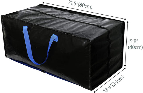 2PCS Large Size 112L Storage Bags with Backpack Straps & Strong Handles & Zippers for Moving, Travelling, Camping, Gardening Tools, Christmas Holiday Decorations Storage, 31.5×15.8×13.8inch, Black