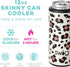 Swig Life Skinny Can Cooler, Stainless Steel, Dishwasher Safe, Triple Insulated Slim Can Sleeve for 12oz Tall Skinny Can Beverages in Luxy Leopard Print
