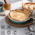 SWEEJAR Ceramic Mini Pie Pans for Baking, 6 Inches Small Pie Plate with Ruffled Edge for Chicken Pot Pie, Fruit Pies, Quiches, Round Baking Dish, Set of 2 (Turquoise)