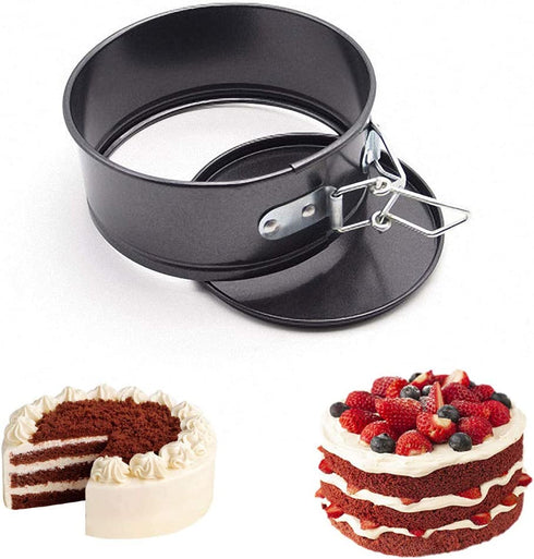 JMXC Set of 4 Mini Non-Stick Springform Pan?Non-stick Springform Pan DIY 4 Inch Shaped Cake Pan