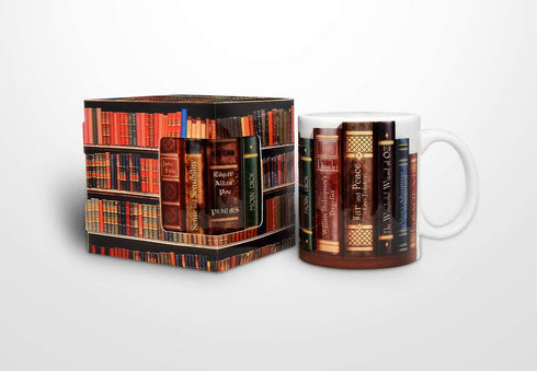 Bookshelf Mug. Coffee Mug with the famous books' titles, Bookish Mug, Literary Mug, Book Lover Mug