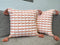 KEMA Cotton Decorative 20x20 Square Throw Pillow Cover, Peach Pink Boho Throw Pillow Covers with Tassels, Woven Tufted Fall Pillow Covers for Couch Bedroom Living Room Car (NO Insert, 2 Pcs)