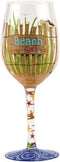 Designs by Lolita œBeach Girl? Hand-painted Artisan Wine Glass, 15 oz.