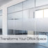 Rabbitgoo Frosted Window Film Static Cling Decorative Glass Film Anti UV Window Privacy Film Non Adhesive Window Cling Door Cover for Home Office Meeting Room, Stripe Patterns, 17.5 x 157 inches