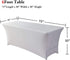 Gelozed 6ft Stretch Spandex Table Cover for Standard Folding Tables - Universal Rectangular Fitted Tablecloth Protector for Wedding ?White, 6FT?