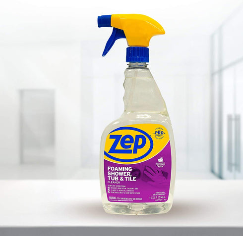 Zep Foaming Shower Tub and Tile Cleaner - 32 Ounce (Case of 2) ZUPFTT32 - No Scrub Formula, Breaks up Tough Buildup on Contact