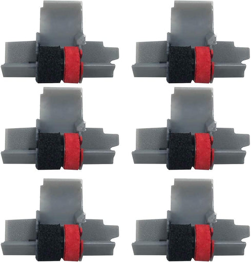 Pokanic IR-40T, IR40T Black and Red Ink Roller Ribbon Cartridge Replacement Compatible with Canon P23-DH V, Casio HR-100TM, HR-150TM, Sharp EL-1750V, EL-1801V, Citizen CP-13 Calculator (6 Pack)