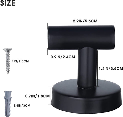 Towel Hooks Bathroom Hook Wall Towel Hooks 6 Pack Matte Black Coat Hooks, Heavy Duty Robe Hook Holder for Bathroom Kitchen Garage Home Hotel Office Cabinet(Black)