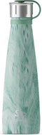S'ip by S'well Stainless Steel Water Bottle - 15 Oz - Peppermint Tree - Double-Walled Vacuum-Insulated Keeps Drinks Cold for 24 Hours and Hot for 10 - with No Condensation - BPA-Free
