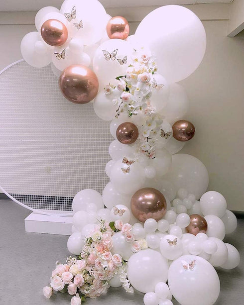 DUBEDAT White Balloon Garland Kit Rose Gold balloon Arch Wedding Deco Bridal Shower Baby Birthday Party Decoration