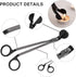 ManChDa 4 in 1 Candle Accessory Set - Candle Wick Trimmer, Candle Wick Dipper, Candle Wick Snuffer, Storage Tray Plate, Candle Care Tools Gift for Candle Lovers for Cosmetics Metal Storage (Black)