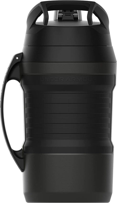 Under Armour Playmaker 64oz Water Bottle Jug, Fence Hook Handle, Protective Lid w/ Lock Button, Outer Body Grip, For Kids & Adults, All Sports, Baseball, Basketball, Football, Gym