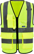 A-SAFETY Enhanced Visibility Safety Vest,, Hi Viz 2 Band And Braces Waistcoat safe for Motorcycle, Running/Jogging, Bike/Bicycle Riding Outdoor Activities, Yellow