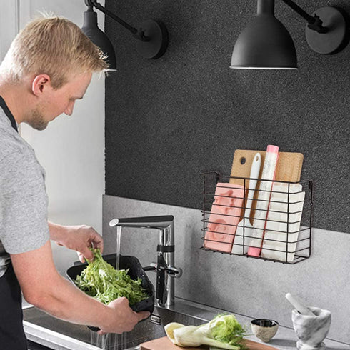 TreeLen 2PK- Kitchen Cabinet Organizer for Cutting Boards Over The Cabinet Organizer Wall Door Mount Foil Holders Rack for Kitchen Bathroom Pantry-Bronze ¦