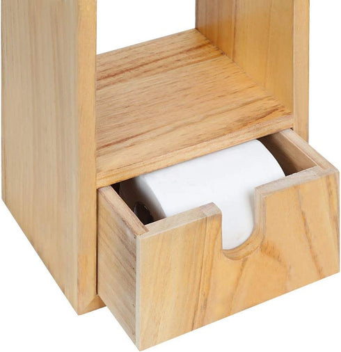 Toilet Paper Holder Toilet Paper Stand Roll Holder Stand and Dispenser with Storage for Bathroom