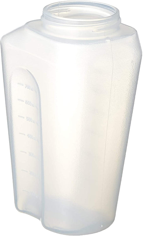 Goodcook 1 Quart Mixing Easy Pour Bottle with measurments Rounded Grip, Tighten Square Cap with snap Lock Cap, clear and red