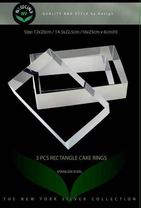 NewlineNY Stainless Steel Cake Mousse Ring (Rectangular Cake Pastry Rings)