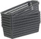 Gloreen Slim Pencil Plastic Basket, Grey Narrow Spices Storage Baskets, 6 Packs