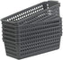 Gloreen Slim Pencil Plastic Basket, Grey Narrow Spices Storage Baskets, 6 Packs