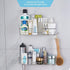 AmazerBath Adhesive Shower Caddy Basket Rack with Hooks, Shower Shelf Wall Mounted, No Drilling Shower Organizer for Bathroom, Rustproof Stainless Steel , 2 Pack, Chrome