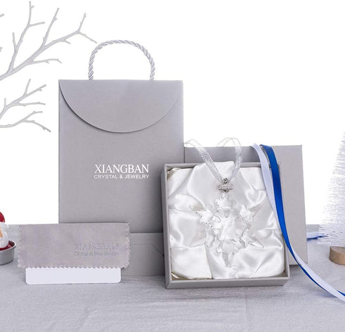 XIANGBNA 2020 Christmas Crystal Star Snowflake Ornaments (2020 Clear XB)