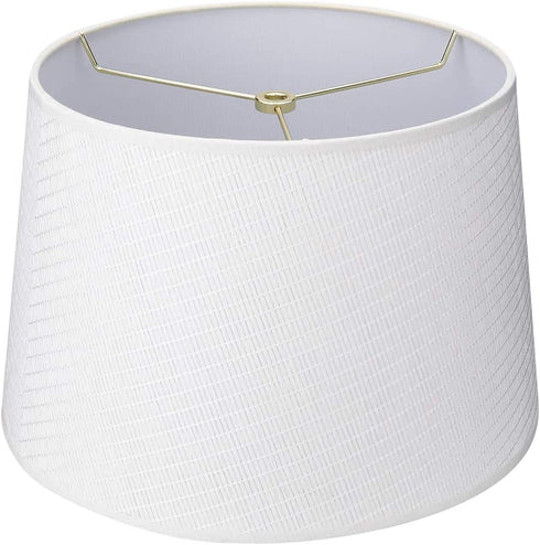 ALUCSET Double Medium Paper Lamp Shades Set of 2, Drum Lampshades for Table Lamp and Floor Light, 10x12x8 inch, Natural Crafted, Spider (paper white, 2 PCS Pack)