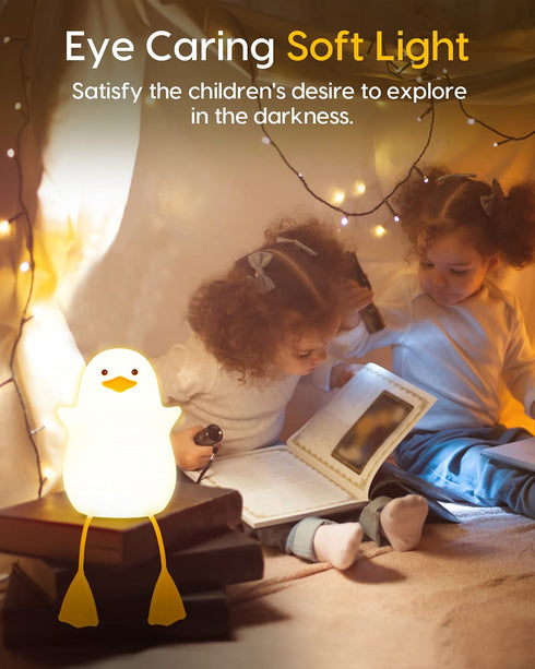 Cute Duck Kids Night Light, Amaredom Nursery Night Light, Kids Breastfeeding and Sleep Aid, Soft Eye Caring Night Light, with Touch Sensor