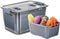 Fresh Produce Saver Container Mesh Sieve Storage Organizer Filter Basket Fresh Vegetable Fruit Draining Crisp Keep Vegetables Fresh Easy to Clean (Grey-1.7 L)